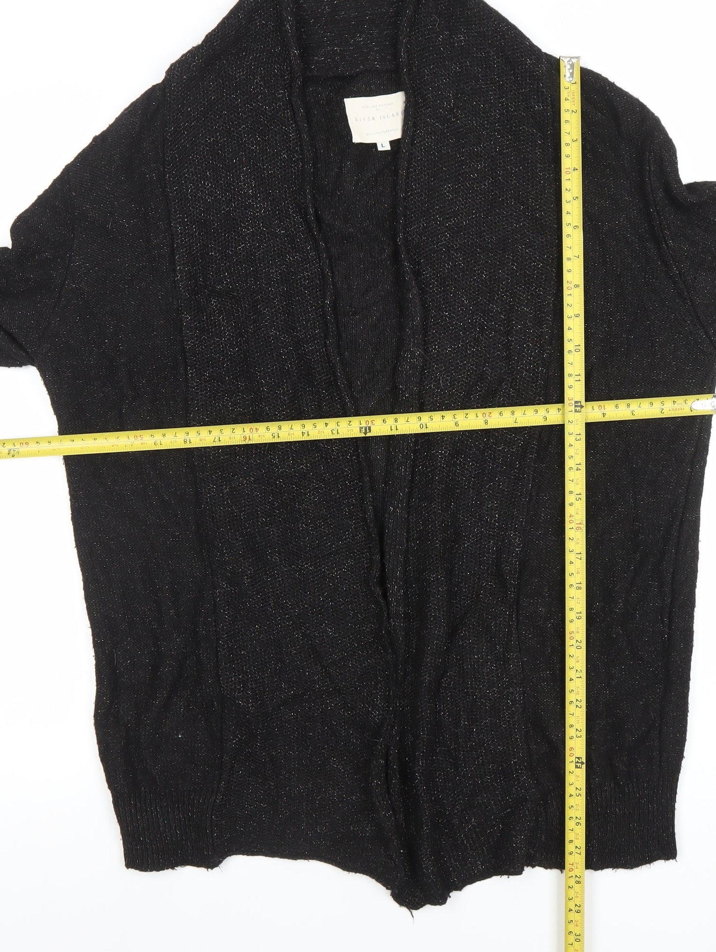 Womens UK Size L River Island Black Cardigan Jumper