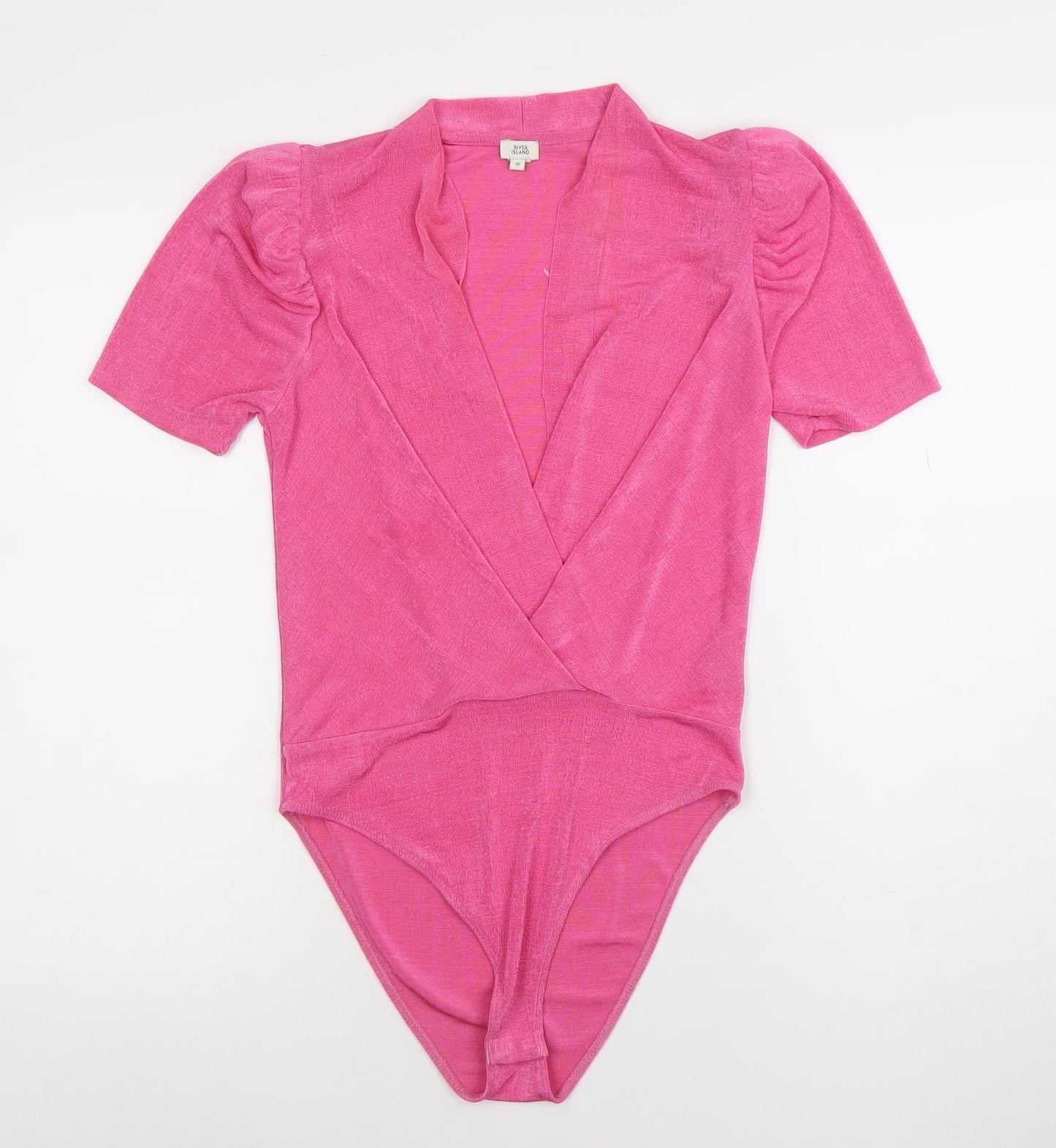 Womens UK Size 10 River Island One-Piece Pink Bodysuit