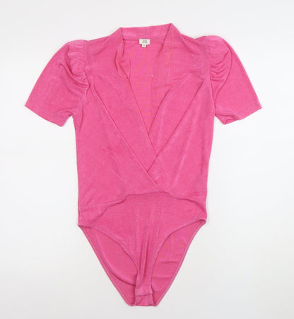 Womens UK Size 10 River Island One-Piece Pink Bodysuit