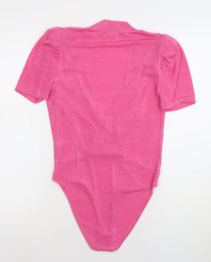Womens UK Size 10 River Island One-Piece Pink Bodysuit