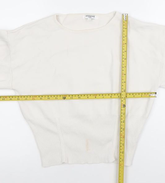Womens UK Size M Sweewe Paris Ivory Basic Blouse