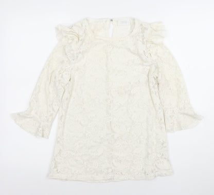 Womens UK Size XL Savior Ivory Tunic Blouse