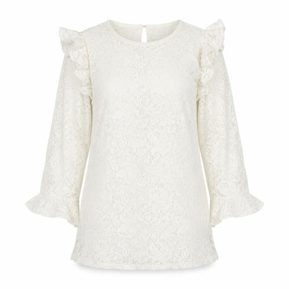Womens UK Size XL Savior Ivory Tunic Blouse