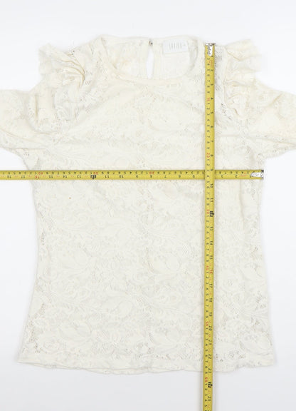 Womens UK Size XL Savior Ivory Tunic Blouse