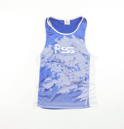 Prime Sports Boys Blue Running Tank Top 7-8 Years Lightweight Polyester