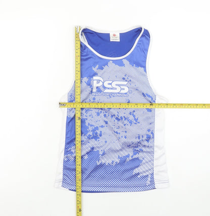 Prime Sports Boys Blue Running Tank Top 7-8 Years Lightweight Polyester