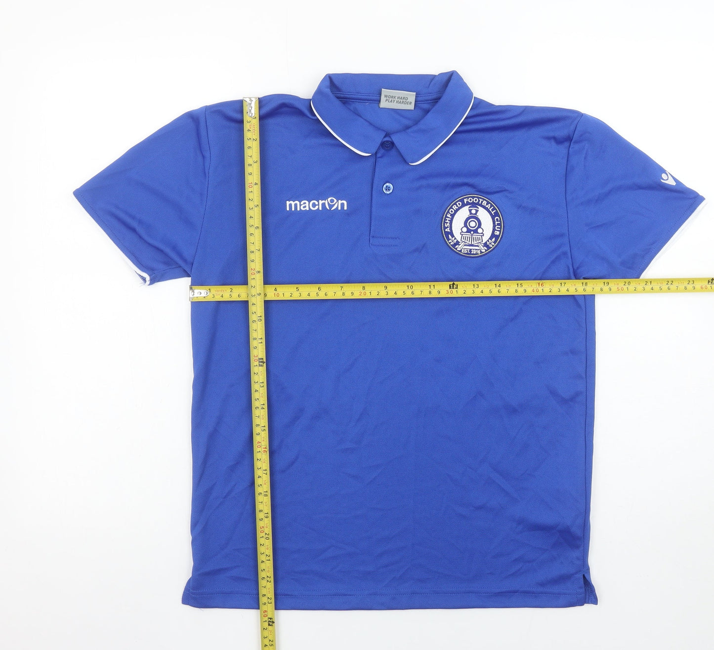 Mens UK Size S Macron Blue Football Polo