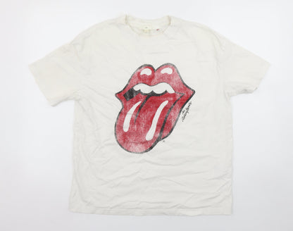 Womens UK Size S H&M White Basic T-Shirt