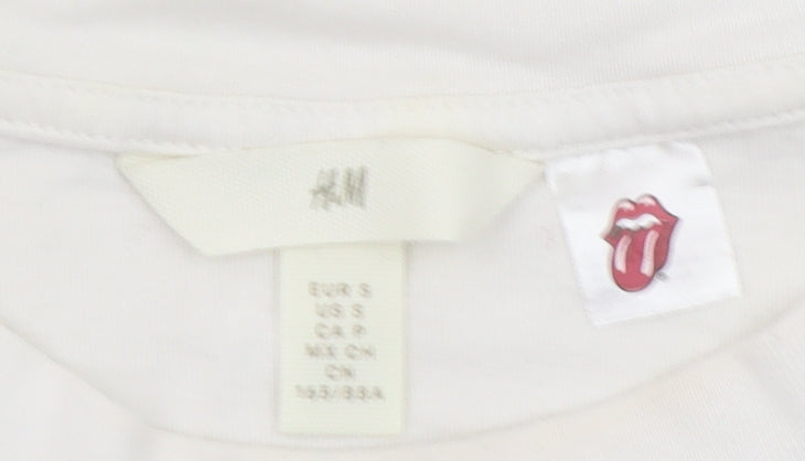 Womens UK Size S H&M White Basic T-Shirt