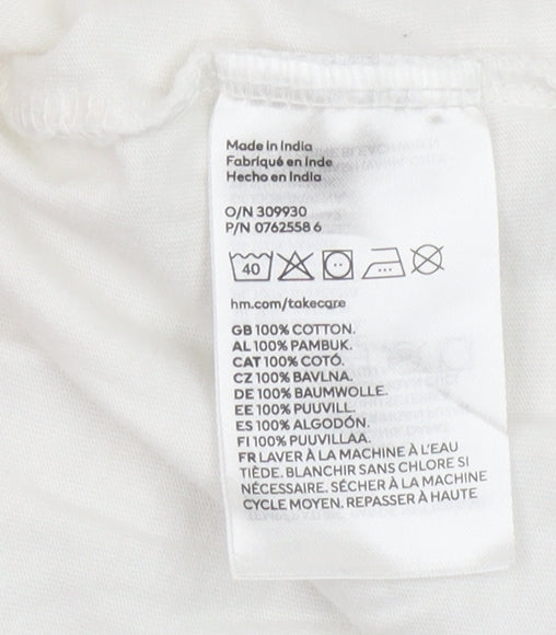 Womens UK Size S H&M White Basic T-Shirt