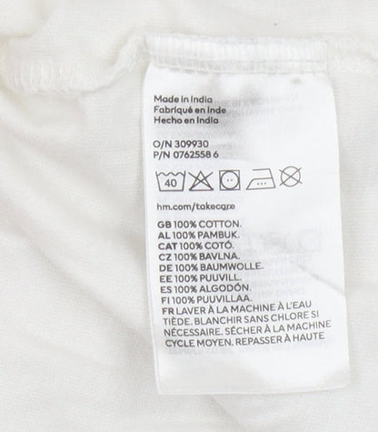 Womens UK Size S H&M White Basic T-Shirt