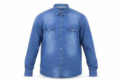Markup Men Blue Denim Long Sleeve Western Button-Up Shirt L