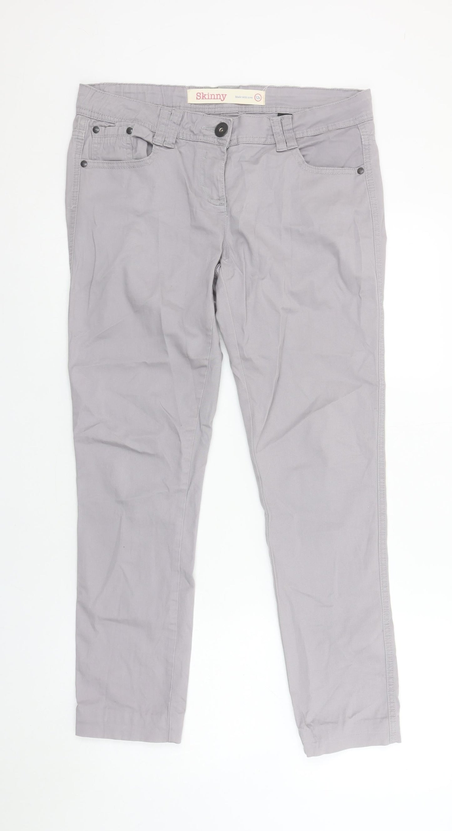 Womens UK Size 12 NEXT Slim Fit Skinny Grey Trousers