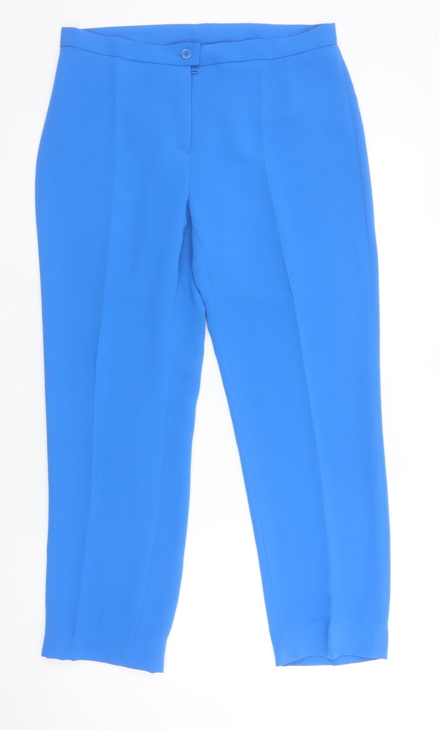Womens UK Size 14 Christina Felix Regular Fit Cropped Blue Trousers