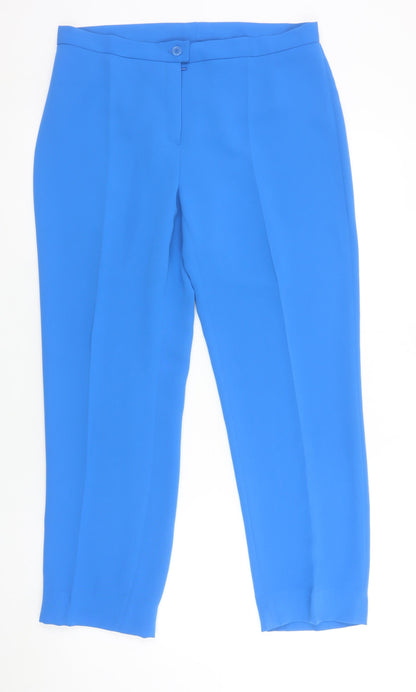 Womens UK Size 14 Christina Felix Regular Fit Cropped Blue Trousers