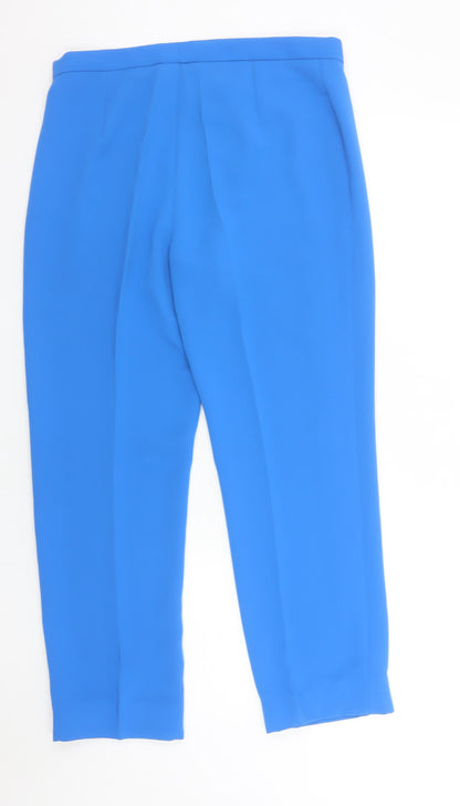 Womens UK Size 14 Christina Felix Regular Fit Cropped Blue Trousers