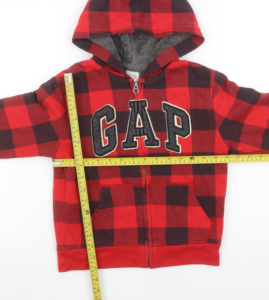 Boys UK Size 6-7 Years Gap Red Full Zip Hoodie