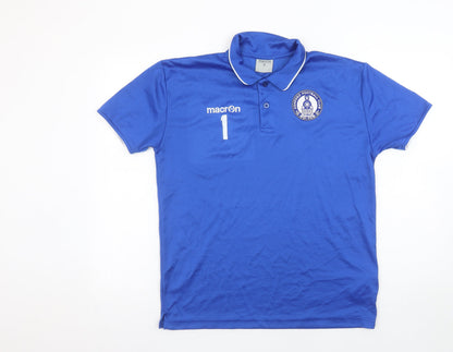 Mens UK Size M Macron Blue Football Polo