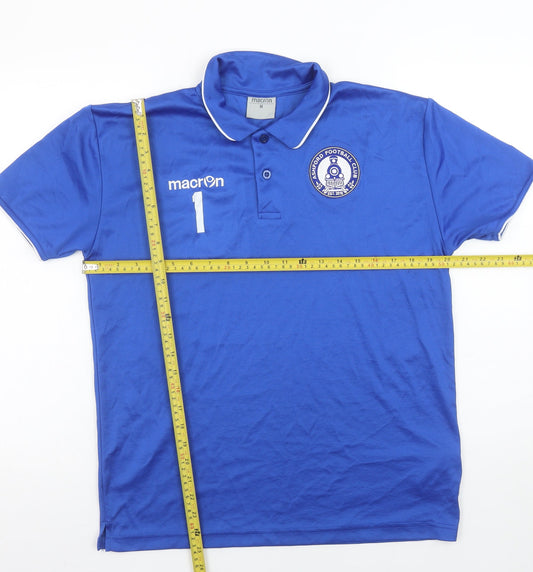 Mens UK Size M Macron Blue Football Polo