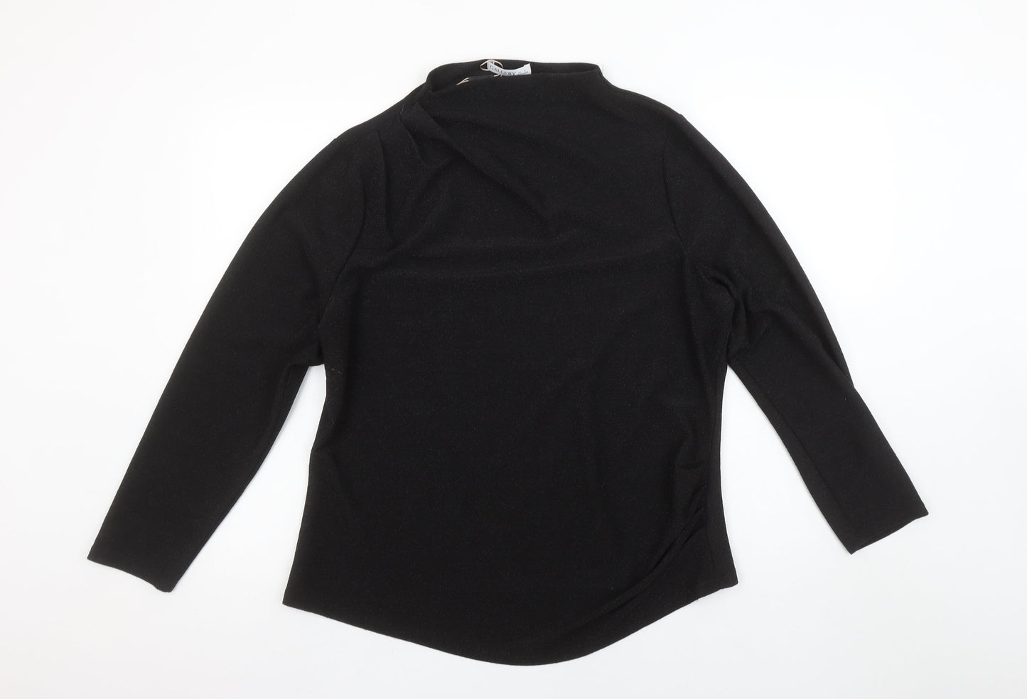 Womens UK Size L Gallery Black Basic Blouse