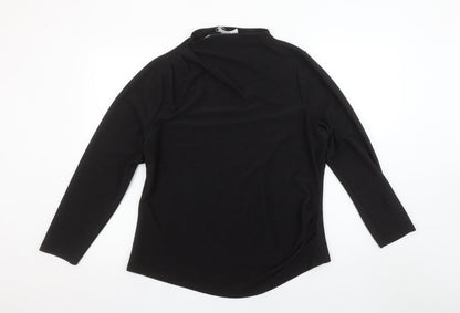 Womens UK Size L Gallery Black Basic Blouse