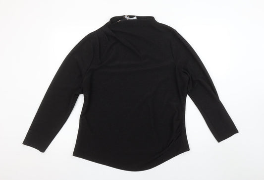 Womens UK Size L Gallery Black Basic Blouse
