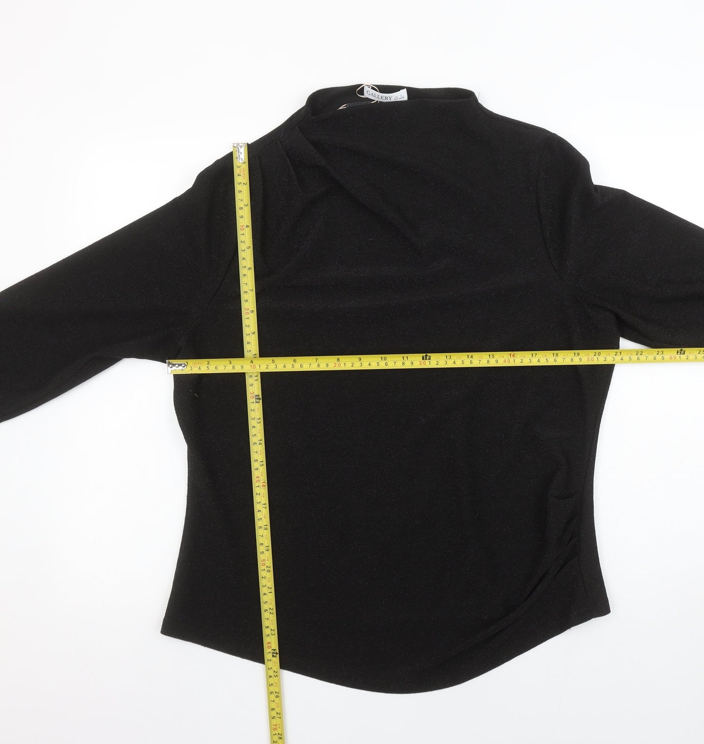 Womens UK Size L Gallery Black Basic Blouse