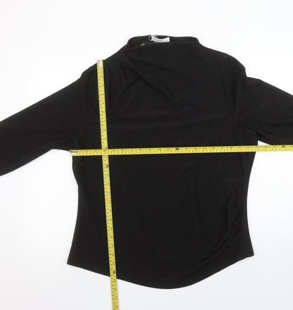 Womens UK Size L Gallery Black Basic Blouse