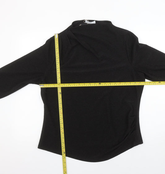 Womens UK Size L Gallery Black Basic Blouse