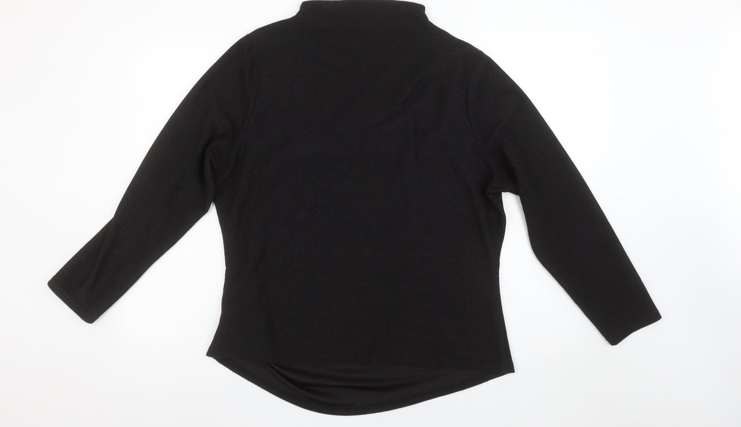 Womens UK Size L Gallery Black Basic Blouse