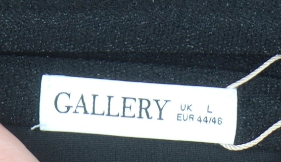 Womens UK Size L Gallery Black Basic Blouse