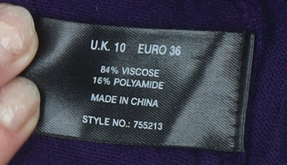 Womens UK Size 10 Kaliko Purple Cardigan Jumper