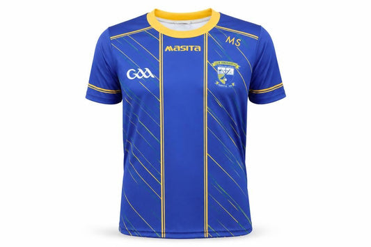 Front view of Masita boys’ blue 7-8 years sports jersey t-shirt quick dry top