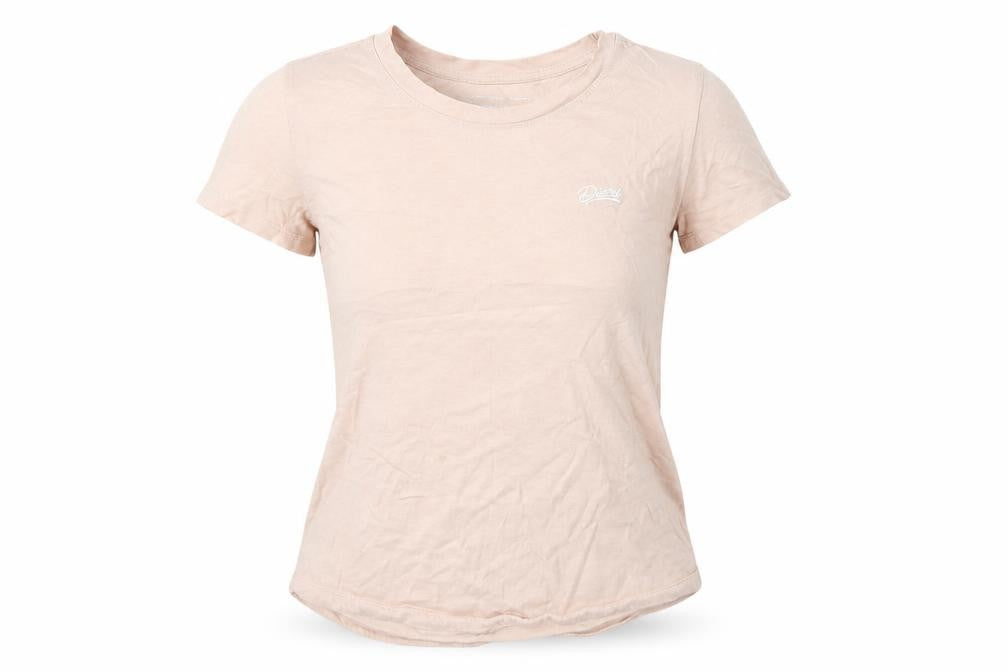 Womens UK Size M Diesel Beige Basic T-Shirt