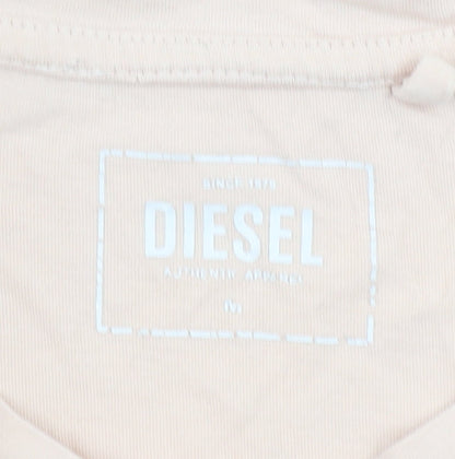 Womens UK Size M Diesel Beige Basic T-Shirt
