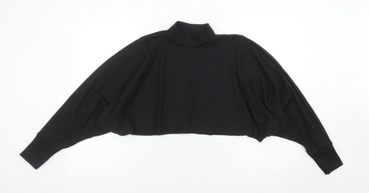 Womens UK Size 8 Boohoo Black Cropped T-Shirt