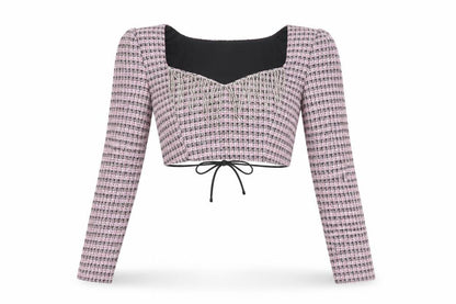Womens UK Size 8 Bershka Pink Cropped Blouse