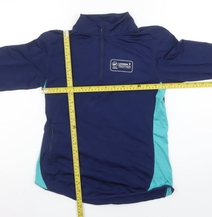 London Marathon Events Women's Blue Small 1/4 Zip Long Sleeve Running Top