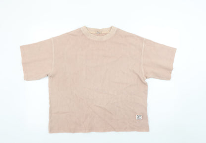 Womens UK Size S Reebok Beige Basic T-Shirt