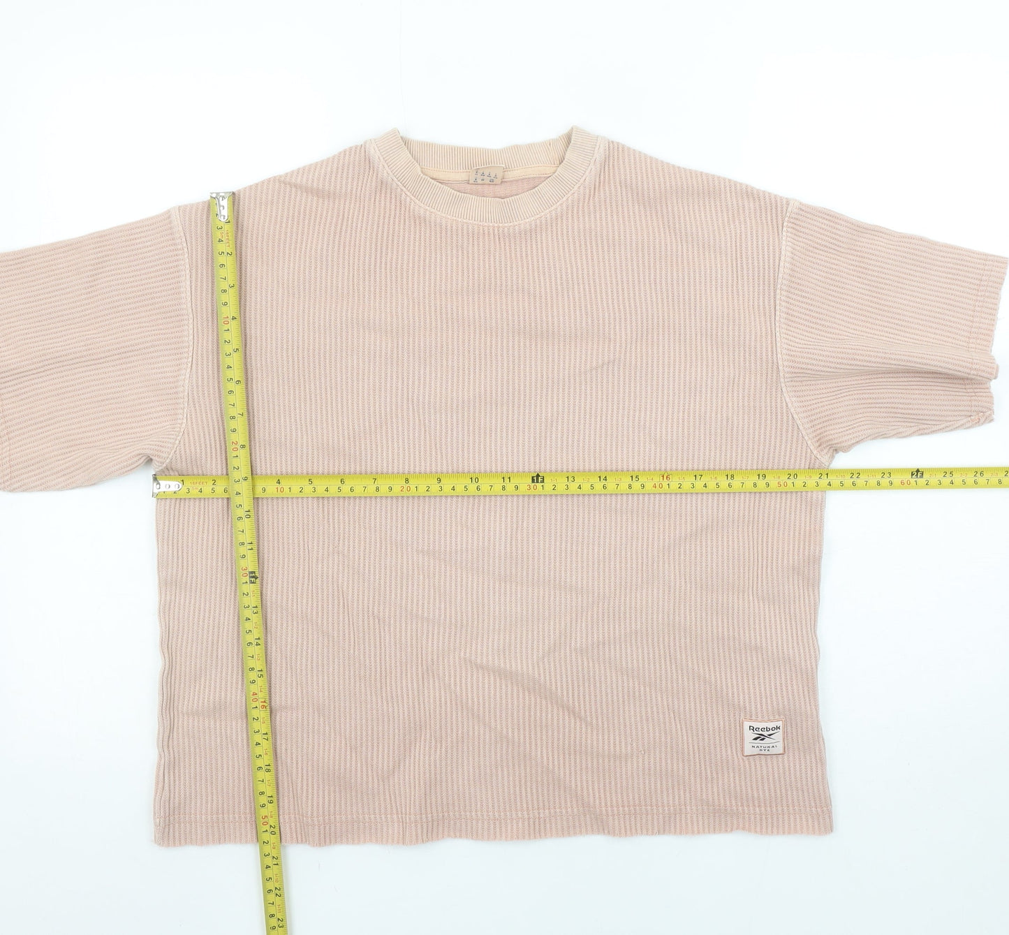 Womens UK Size S Reebok Beige Basic T-Shirt