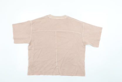 Womens UK Size S Reebok Beige Basic T-Shirt