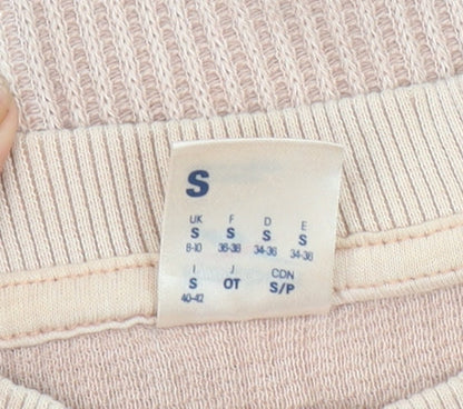 Womens UK Size S Reebok Beige Basic T-Shirt