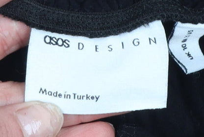 Womens UK Size 10 ASOS DESIGN Relaxed Fit CasualTravel Black Trousers