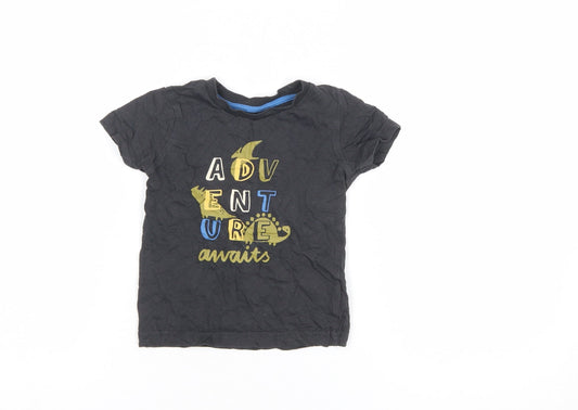 Mothercare Black Dinosaur Adventure Graphic T-Shirt 18-24 Months