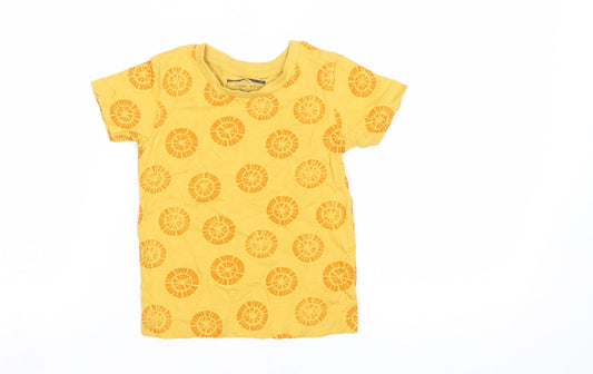 Next Unisex Baby Yellow Cotton T-Shirt 18-24 Months Short Sleeve Summer
