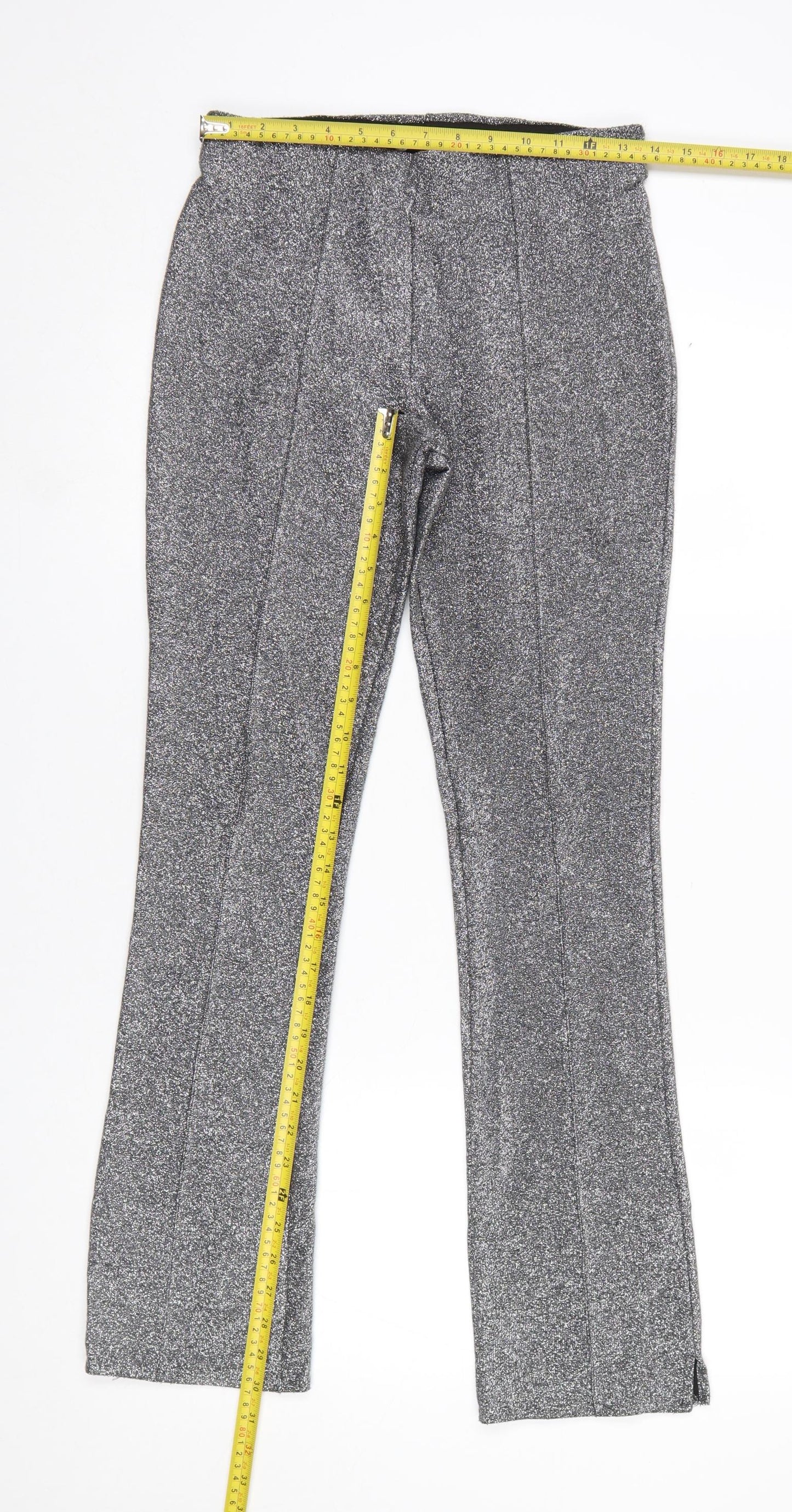 Womens UK Size 8 Zara  Leggings Silver Leggings