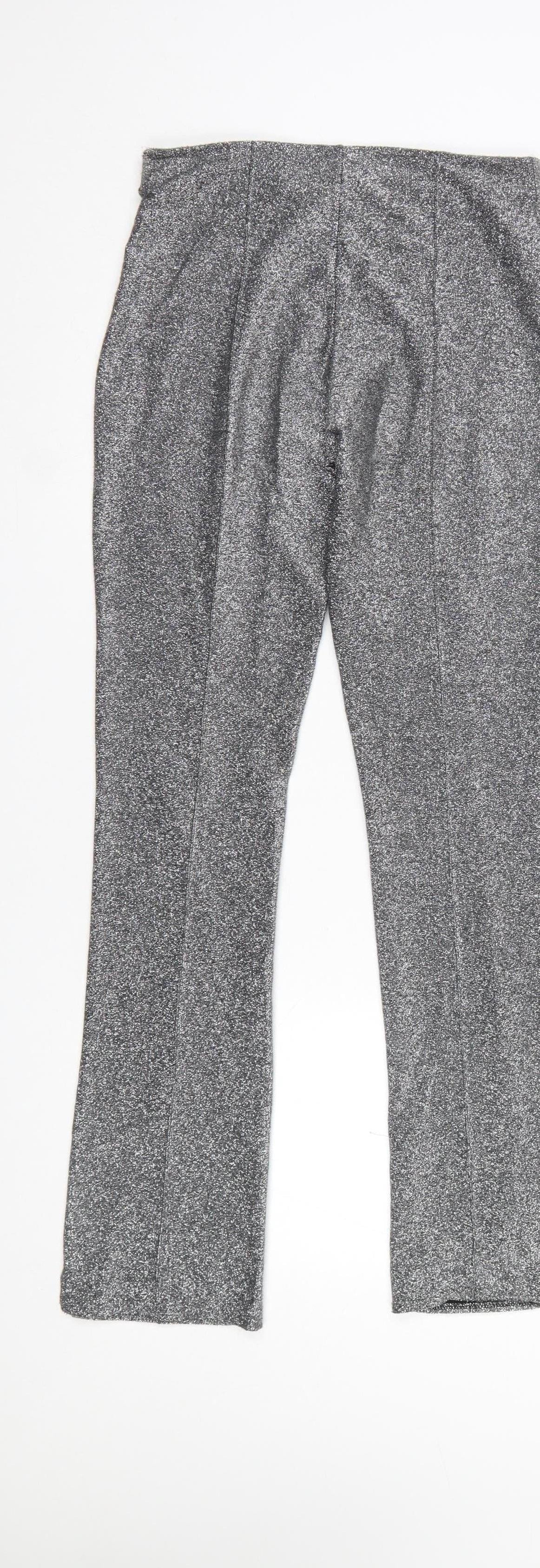 Womens UK Size 8 Zara  Leggings Silver Leggings
