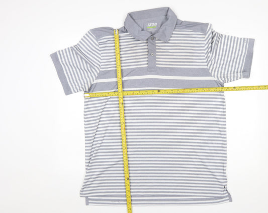 Mens UK Size L IZOD Polyester Polo Shirt