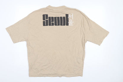 Mens UK Size S ASOS Design Beige  T-Shirt