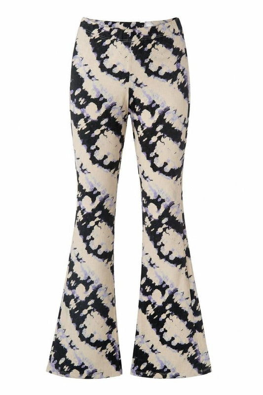 Topshop Women’s Beige Tie Dye Flared Leggings Size 10